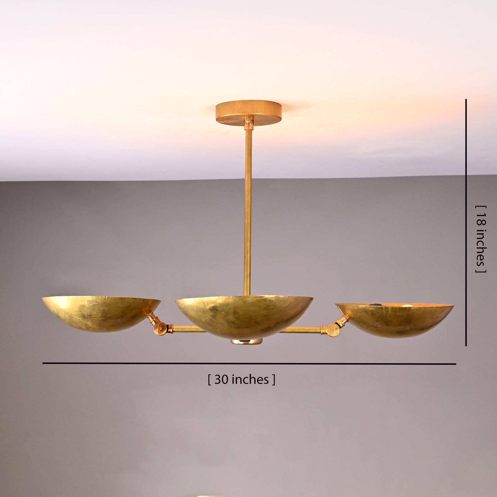 Size guide for Monaco Discus - Uplifting Mid-century Chandelier - 4 Lights - 32484