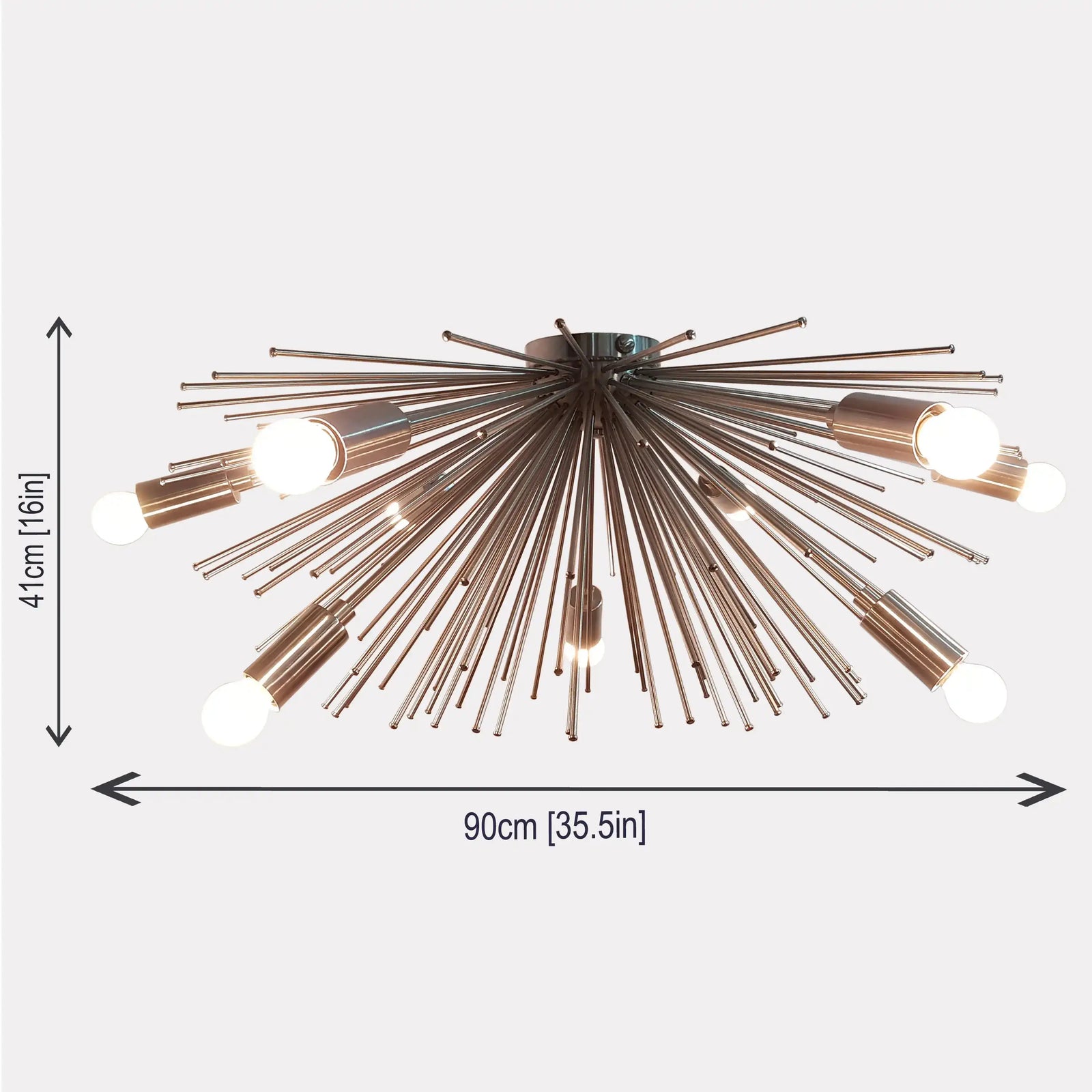 Size guide for Kyoto Urchin - Flush Mount Pendant Chandelier - 9 Lights - 32135