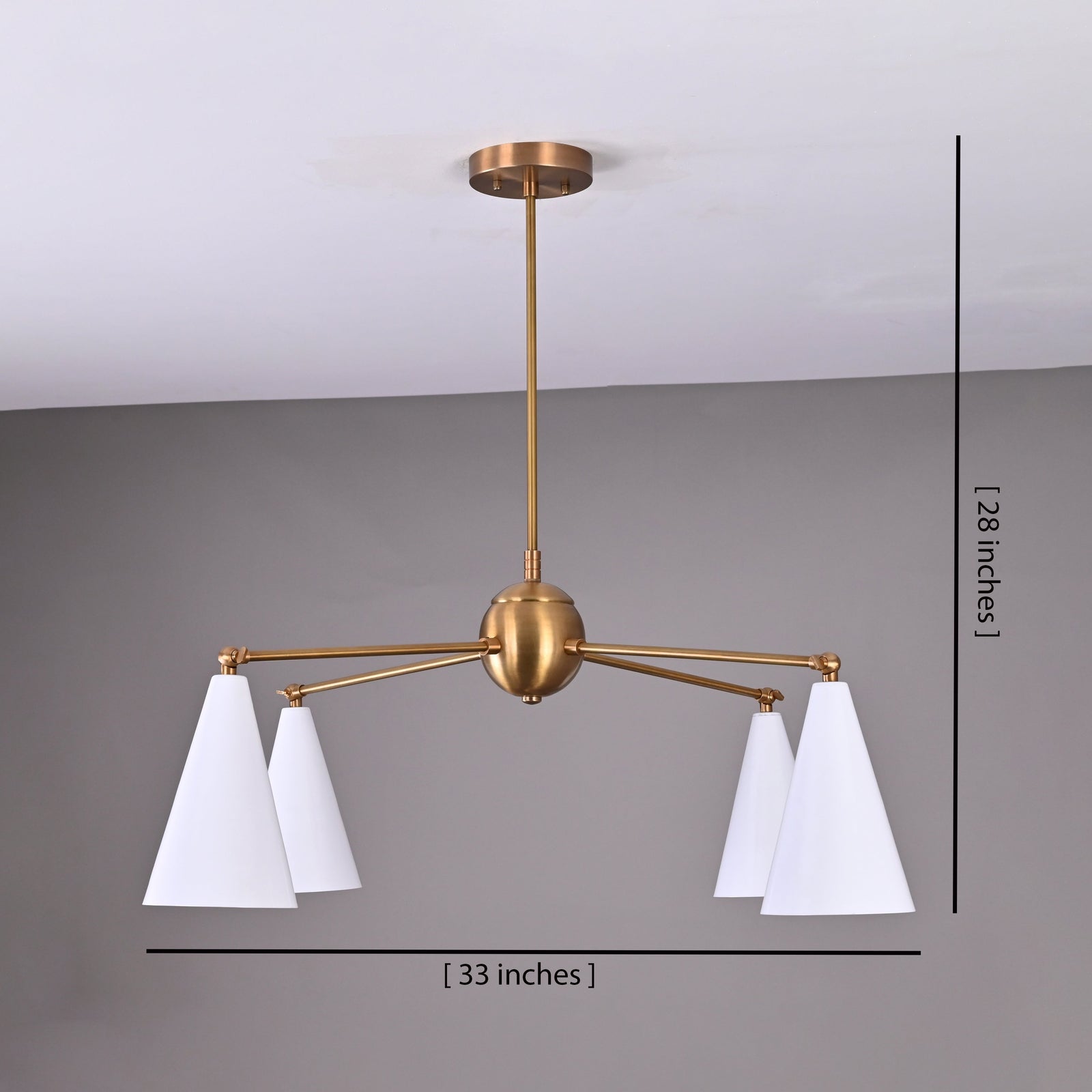 Size guide for Vienna Apex - Pendant Chandelier - 4 Lights - 32478