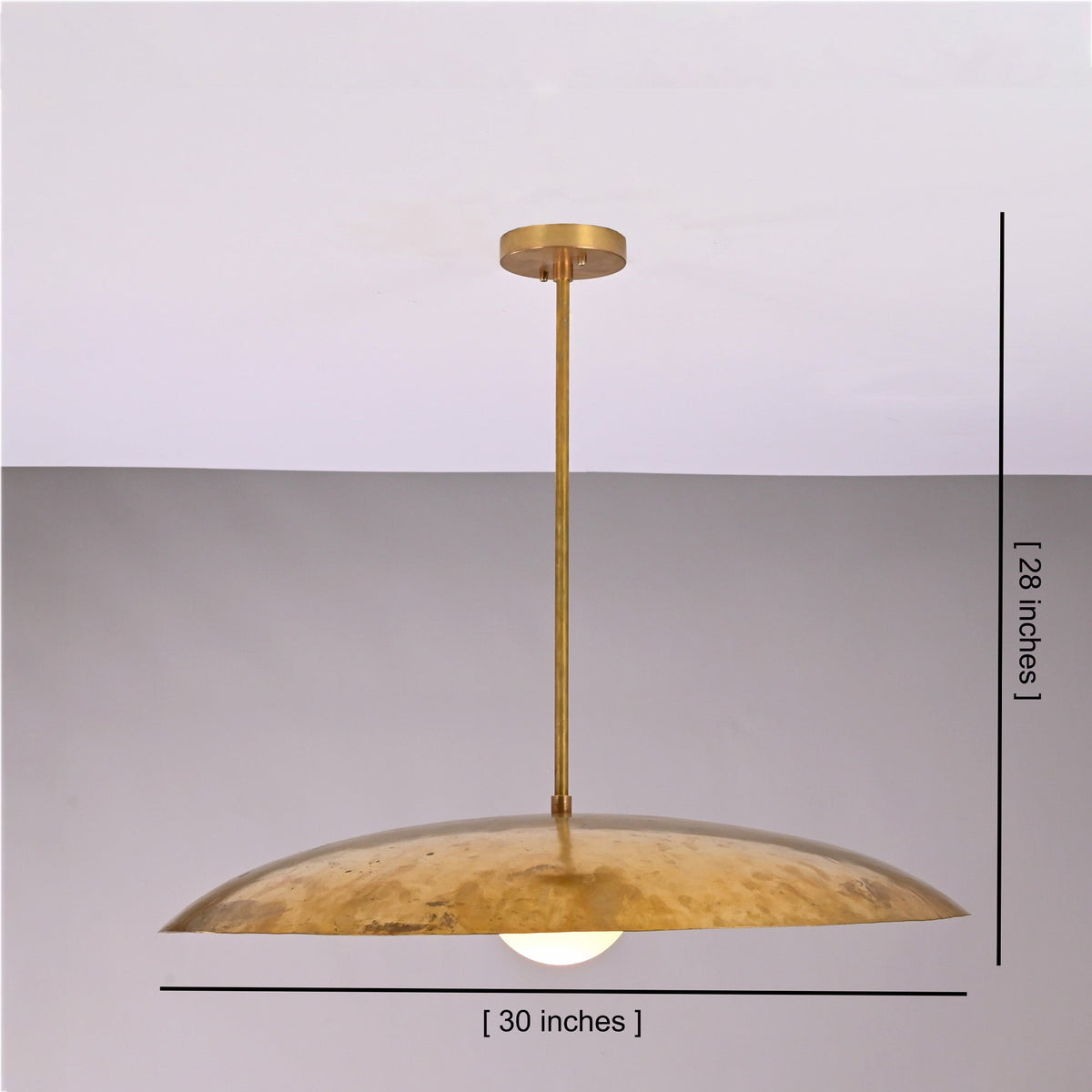 Size guide for Aurelia Globe Saucer Pendant Light Mid Century Modern Dome Ceiling Fixture - Model 32411