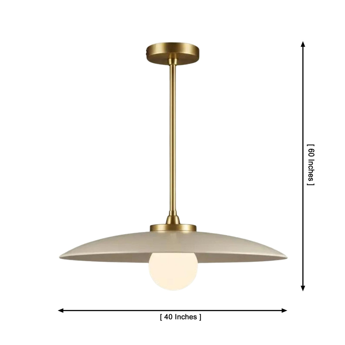 Size guide for Aurora Modern Disc Pendant Chandelier – 1 Light – 40 Inch – Model 33199