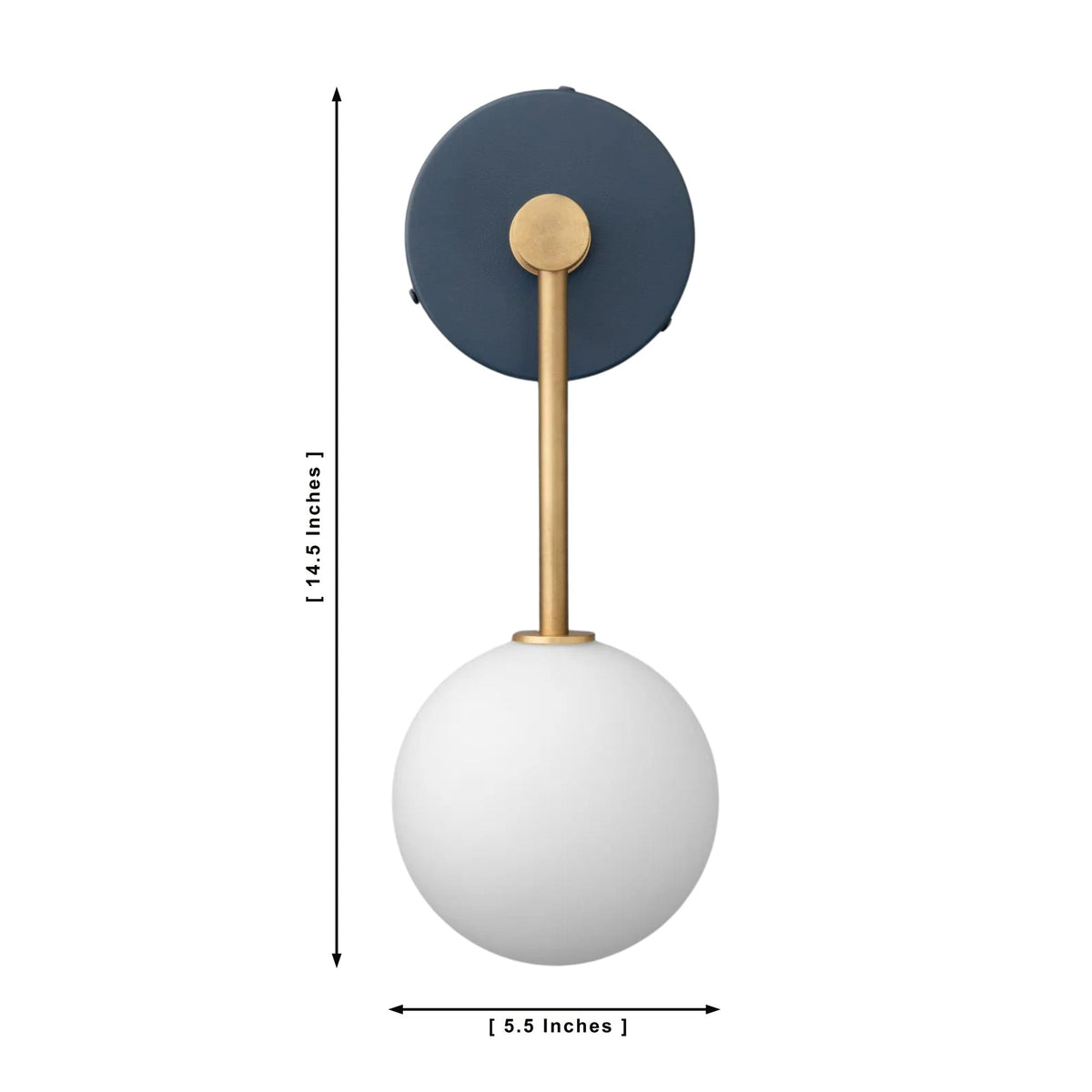 Size guide for Aurora Opal Globe Wall Sconce – 1 Light – 14.5 Inch – Model 32805