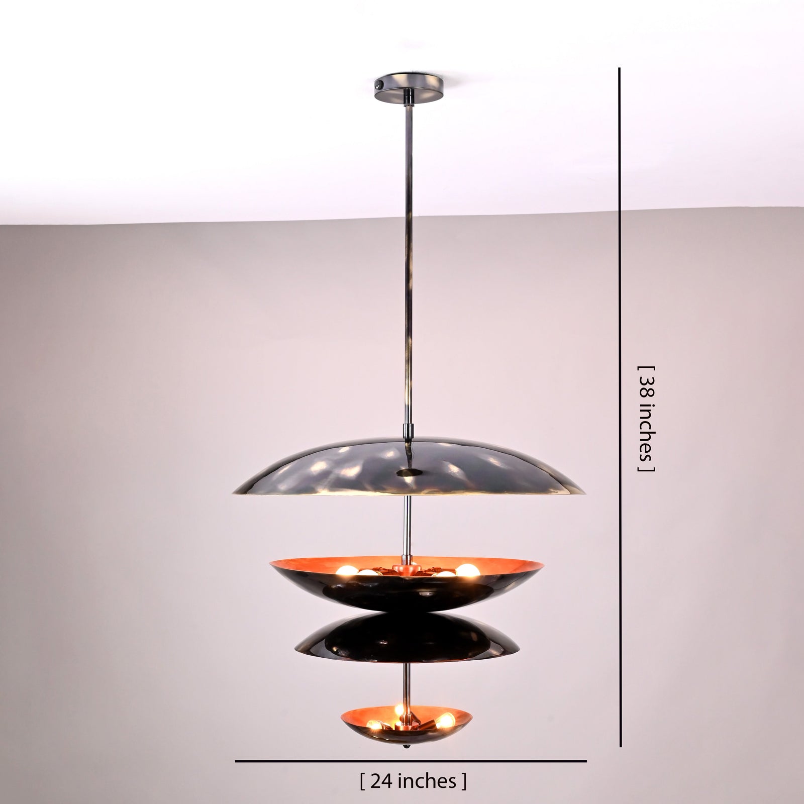 Size guide for Barcelona Cascade - Uplifting Ceiling Chandelier - 8 Lights - 32486