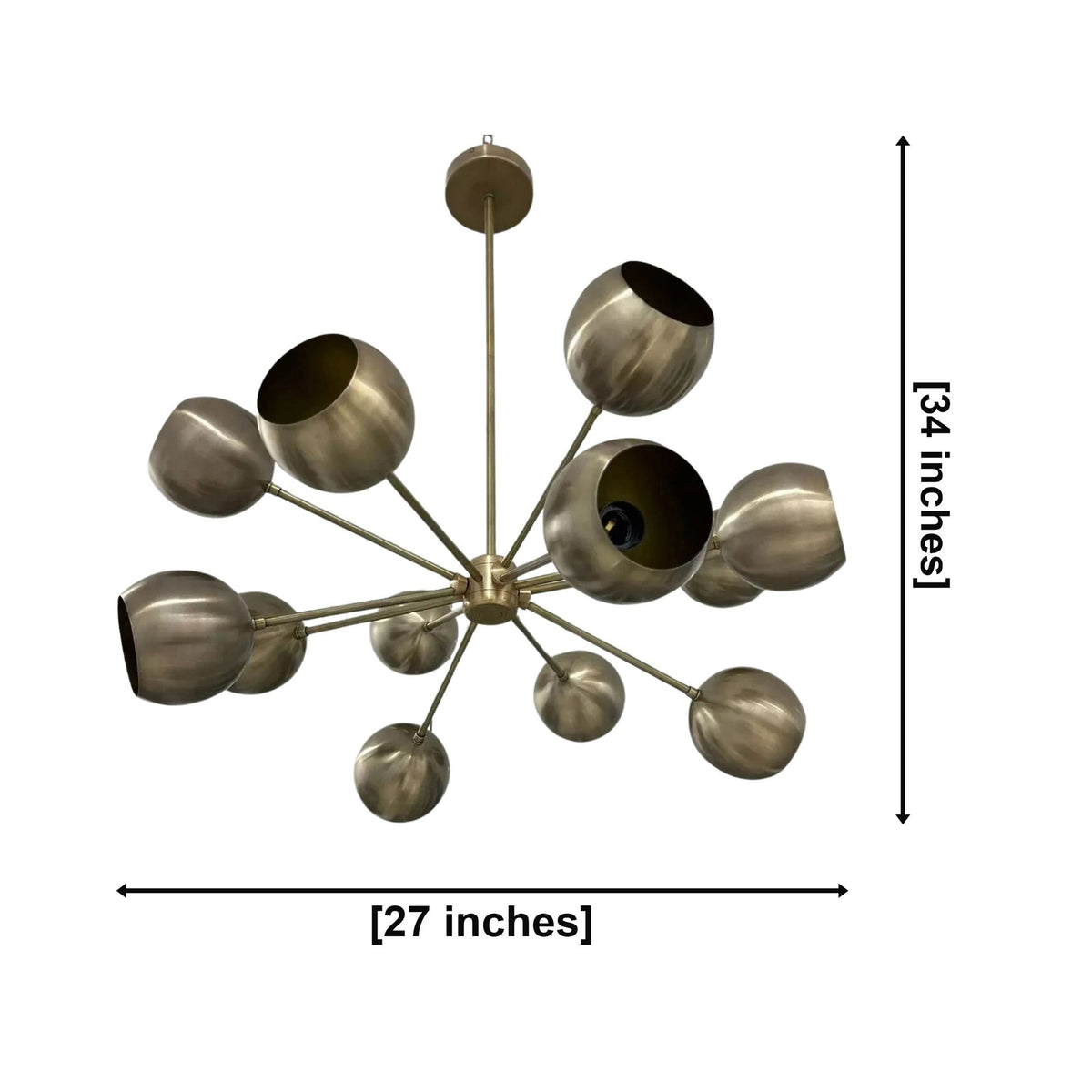 Size guide for Brussels Sculptural Globe Chandelier – 12 Light – 27 Inch – Model 62095