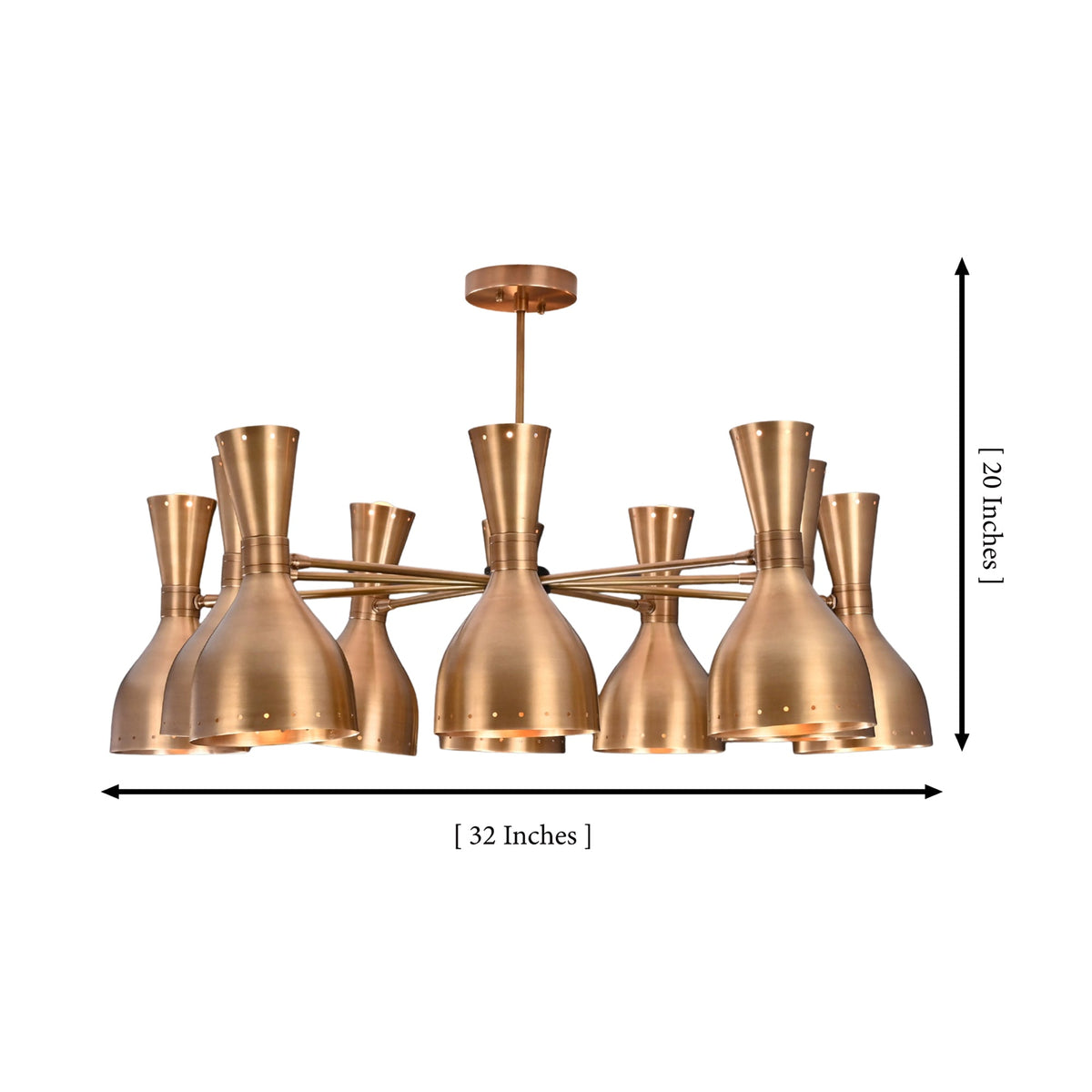 Size guide for Cairo Diabolo Chandelier - 20 Lights - 32 Inch - Model 32235