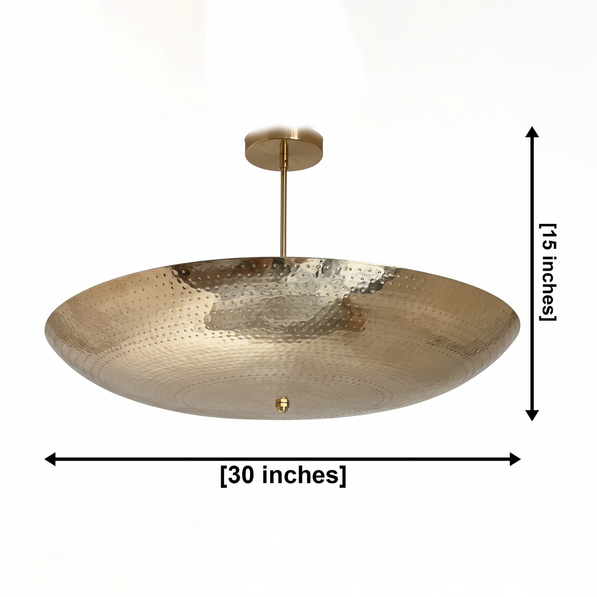 Size guide for Cannes Hammered Bowl Chandelier – 6 Light – 30 Inch - Model 62126