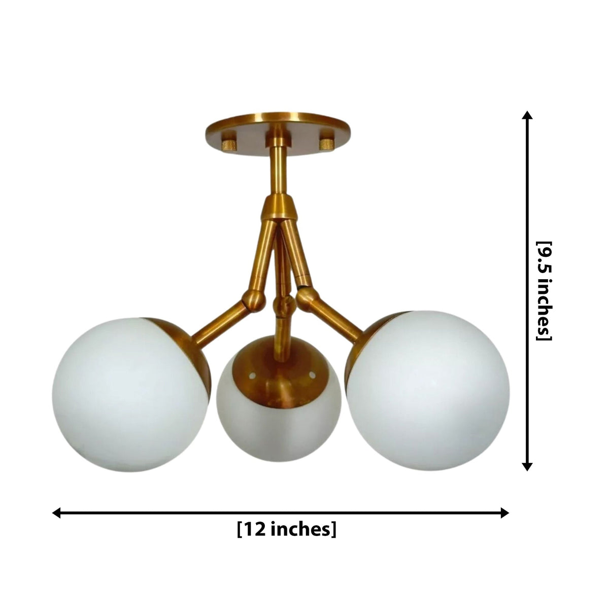 Size guide for Cordoba Sculptural Globe Chandelier – 3 Light – 12 Inch – Model 62222