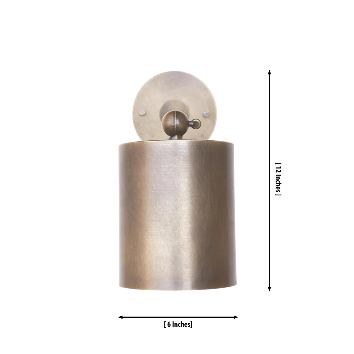 Size guide for Hudson Adjustable Cylinder Wall Sconce – 1 Light – 6 Inch – Model 32730