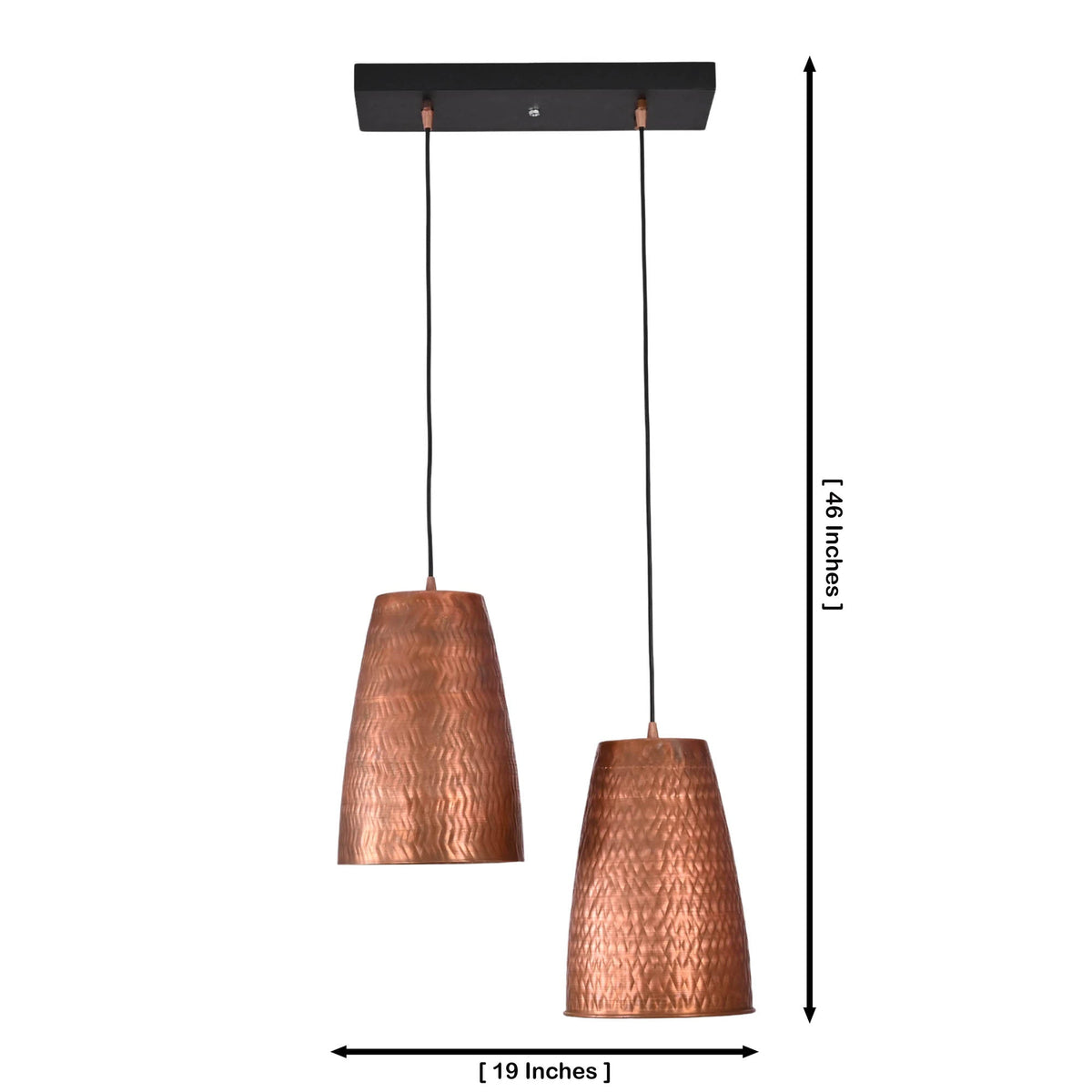 Size guide for Hudson Linear Dual Cone Pendant Light – 2 Lights – 19 Inch – Model 33183