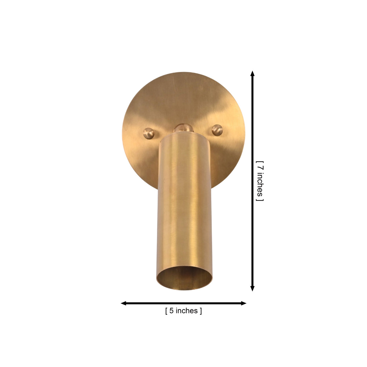 Size guide for Hudson Modern Brass Adjustable Cylinder Wall Sconce – Set of 2 – 7 Inch – Model 32770