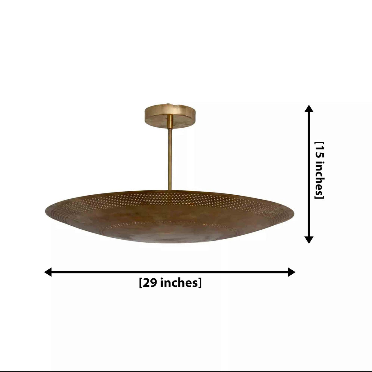 Size guide for Kyoto Perforated Disc Chandelier – 5 Light – 29 Inch – Model 62161