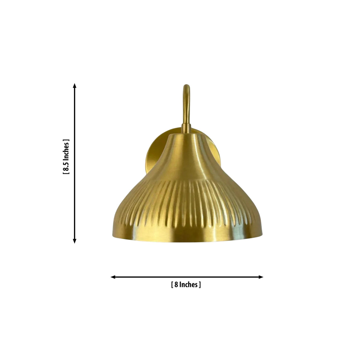 Size guide for Luna Fluted Dome Wall Sconce – 1 Light – 8 Inch – Model 32704
