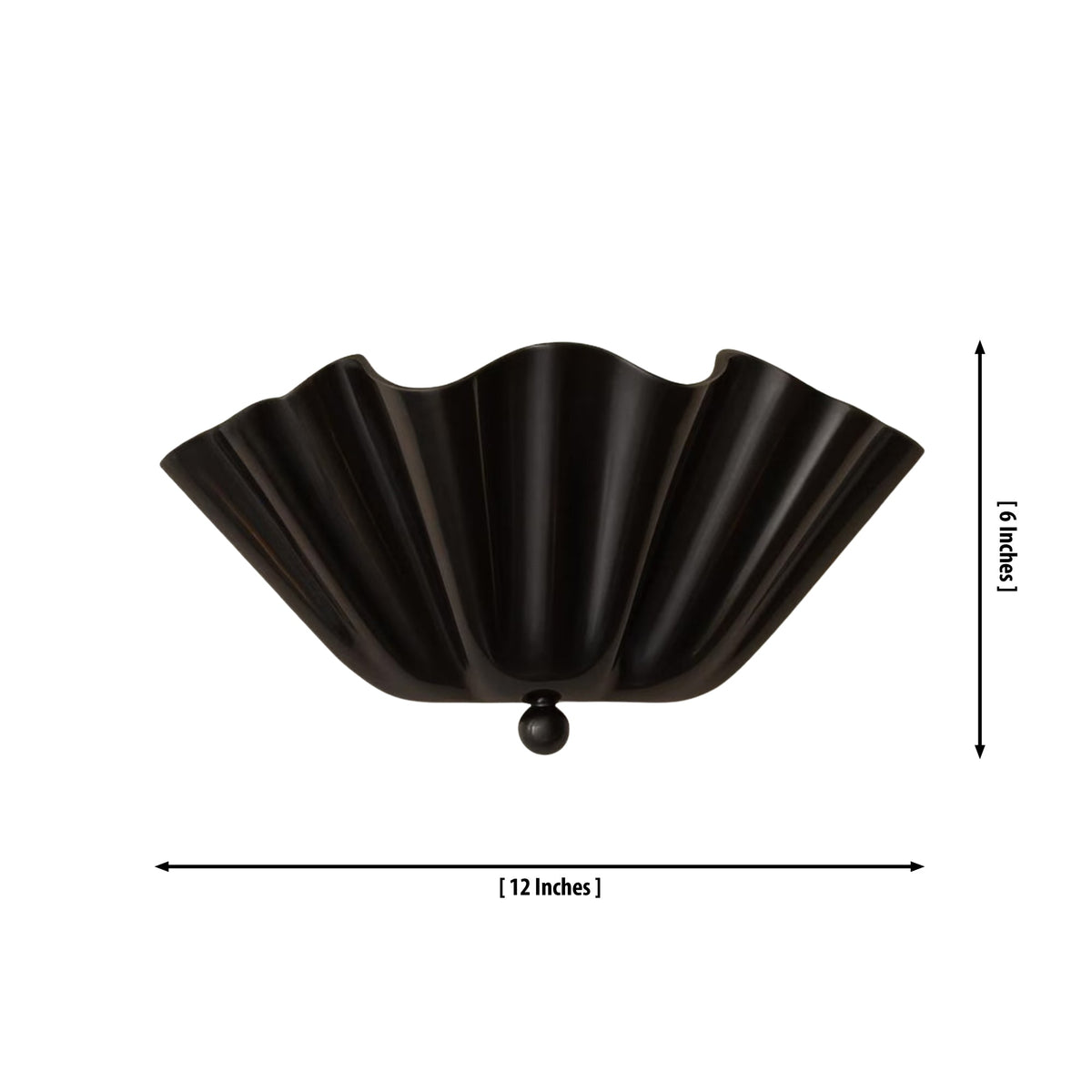 Size guide for Luna Fluted Scalloped Wall Sconce – 12 Inch – 32715