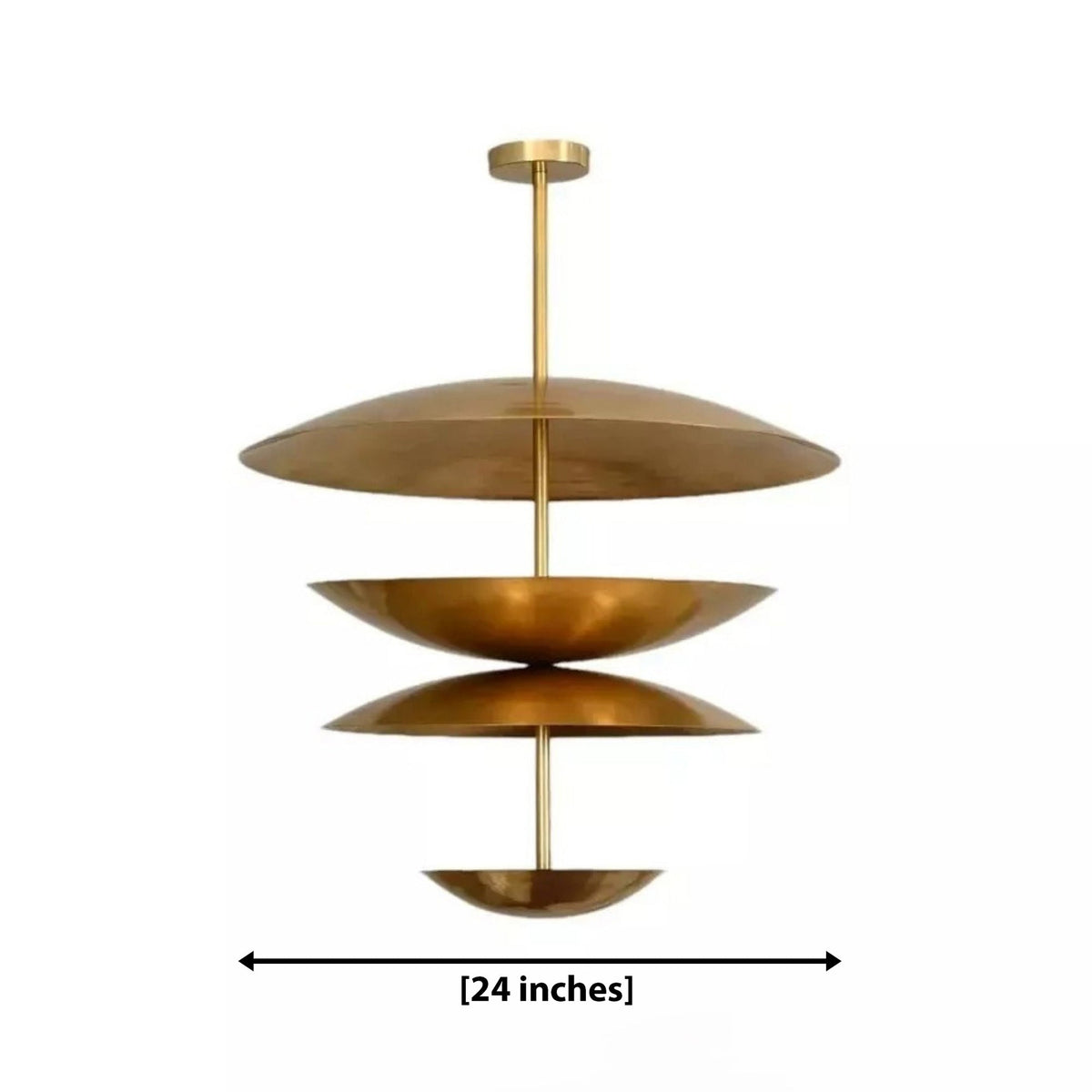 Size guide for Mallorca Sculptural Tiered Disc Chandelier – 8 Light – 24 Inch – Model 62225