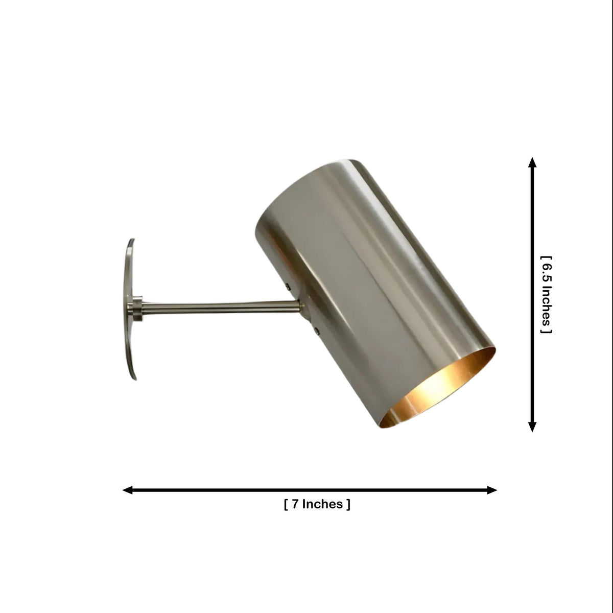 Size guide for Milan Angled Cylinder Wall Sconce – 1 Light – 7 Inch – Model 32752