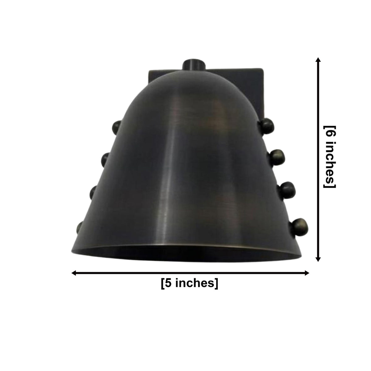 Size guide for Milan Black Dome Wall Sconce – Studded Detail – 6 Inch – Model 32815