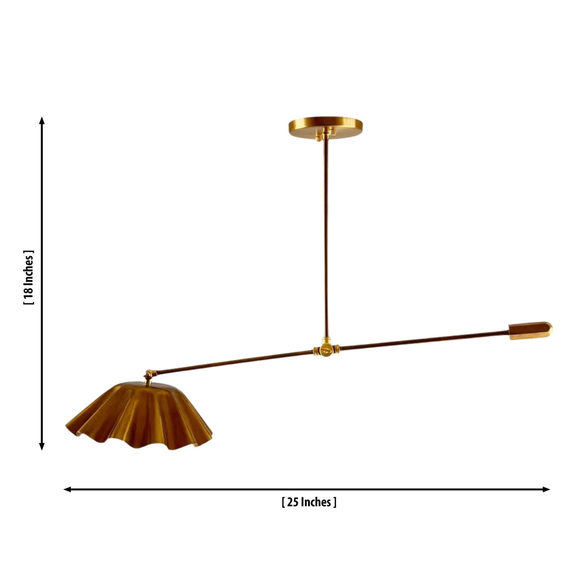 Size guide for Milan Counterbalance Pleated Dome Pendant – 1 Light – 25 Inch – Model 33166