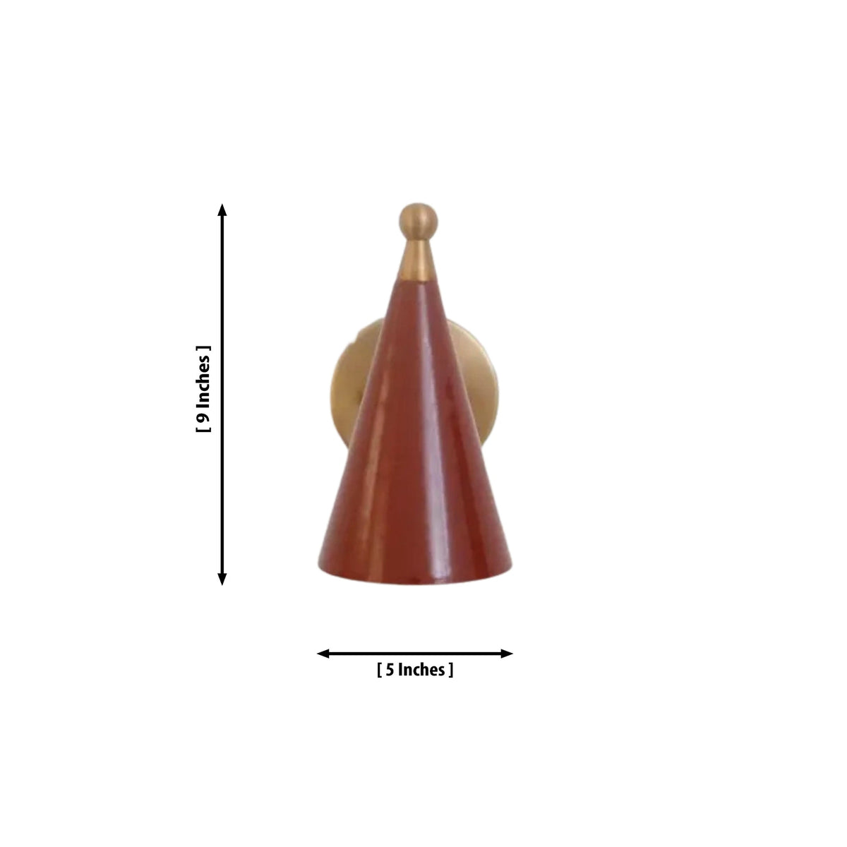Size guide for Milan Curved Arm Cone Wall Sconce – 1 Light – 9 Inch – Model 32711