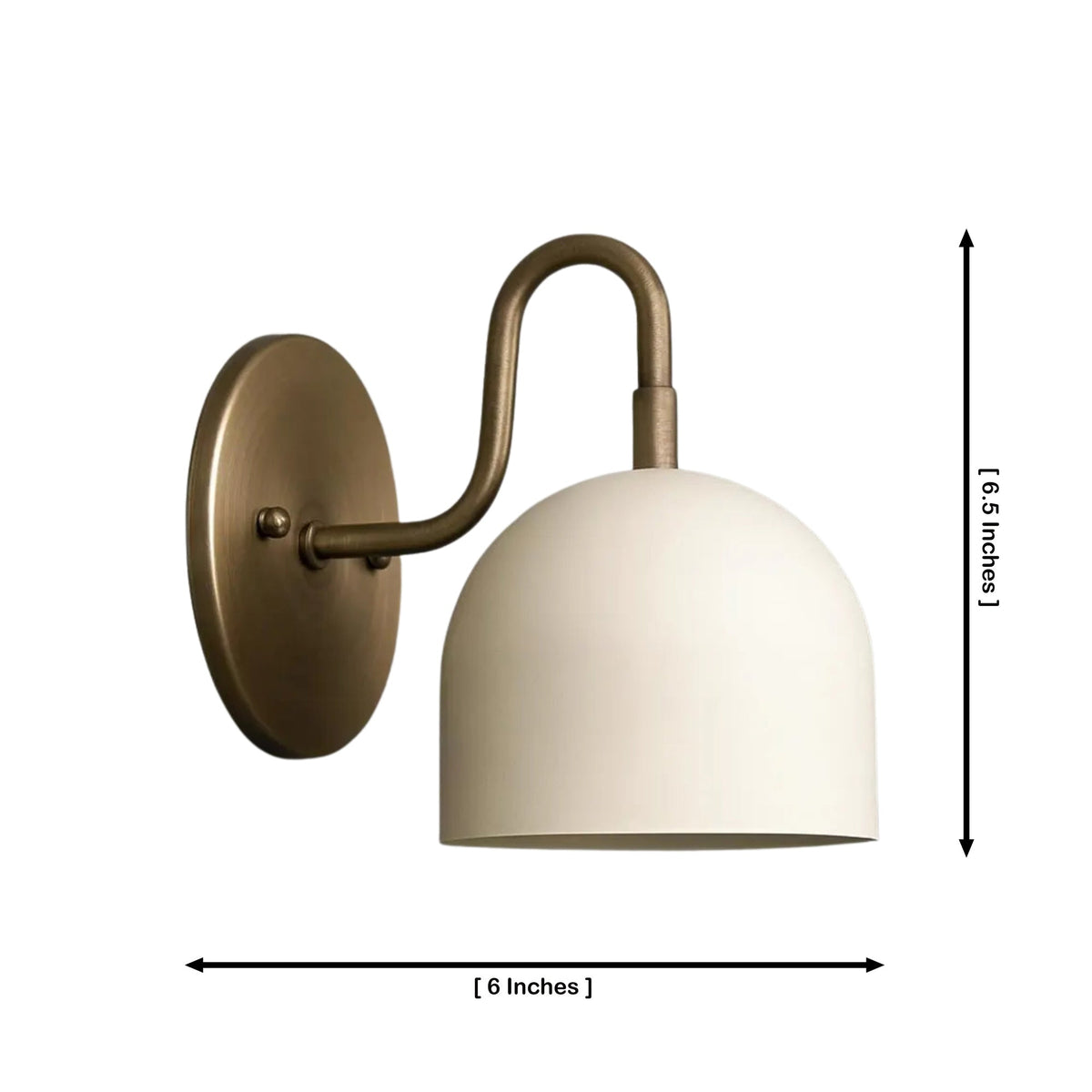 Size guide for Milan Dome Wall Sconce – 1 Light – 6 Inch – Model 32727