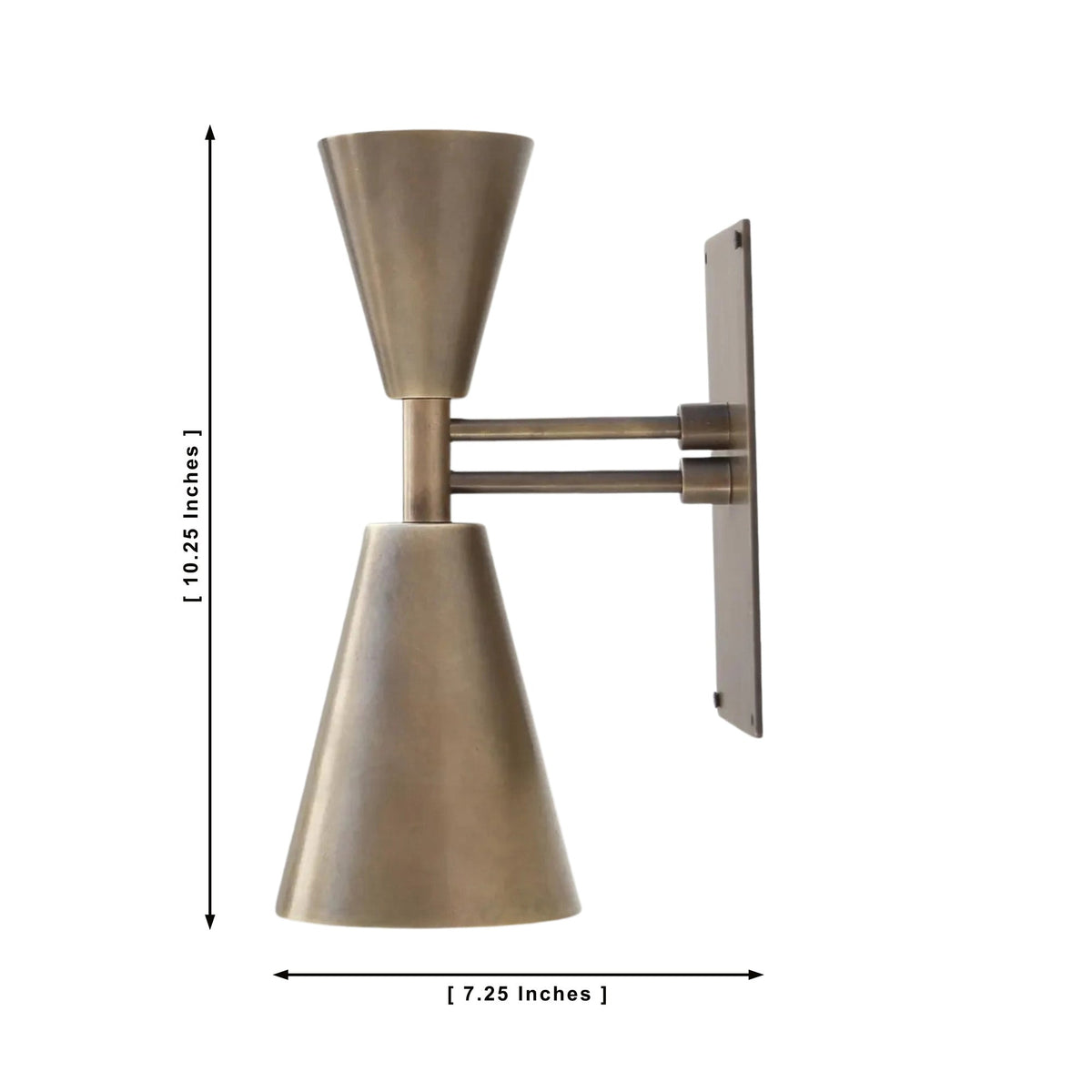 Size guide for Milan Double Cone Wall Sconce – 1 Light – 10.25 Inch – Model 32800