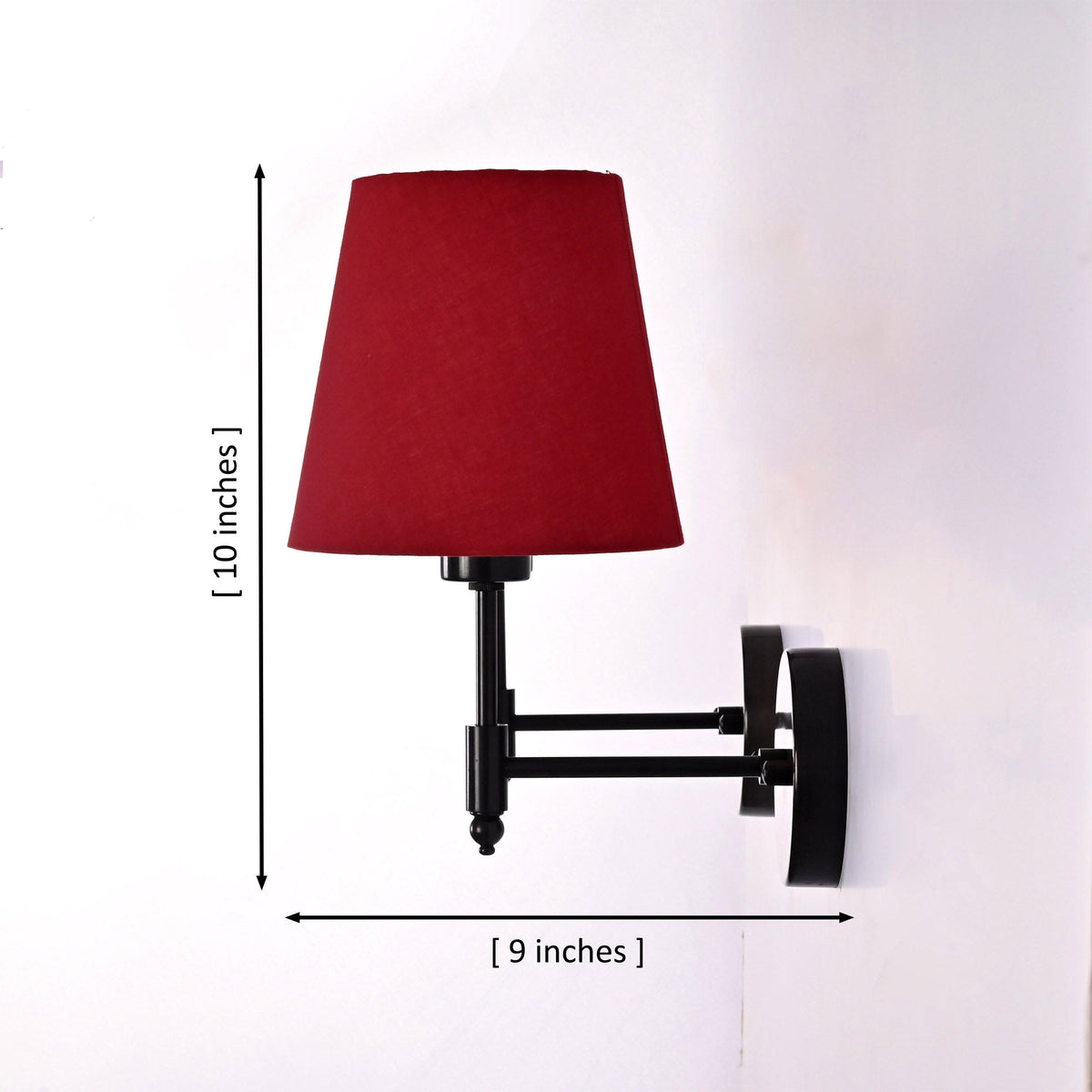 Size guide for Milan Red Shade Black Short Wall Sconce – 1 Light – 10 Inch – Model 32668