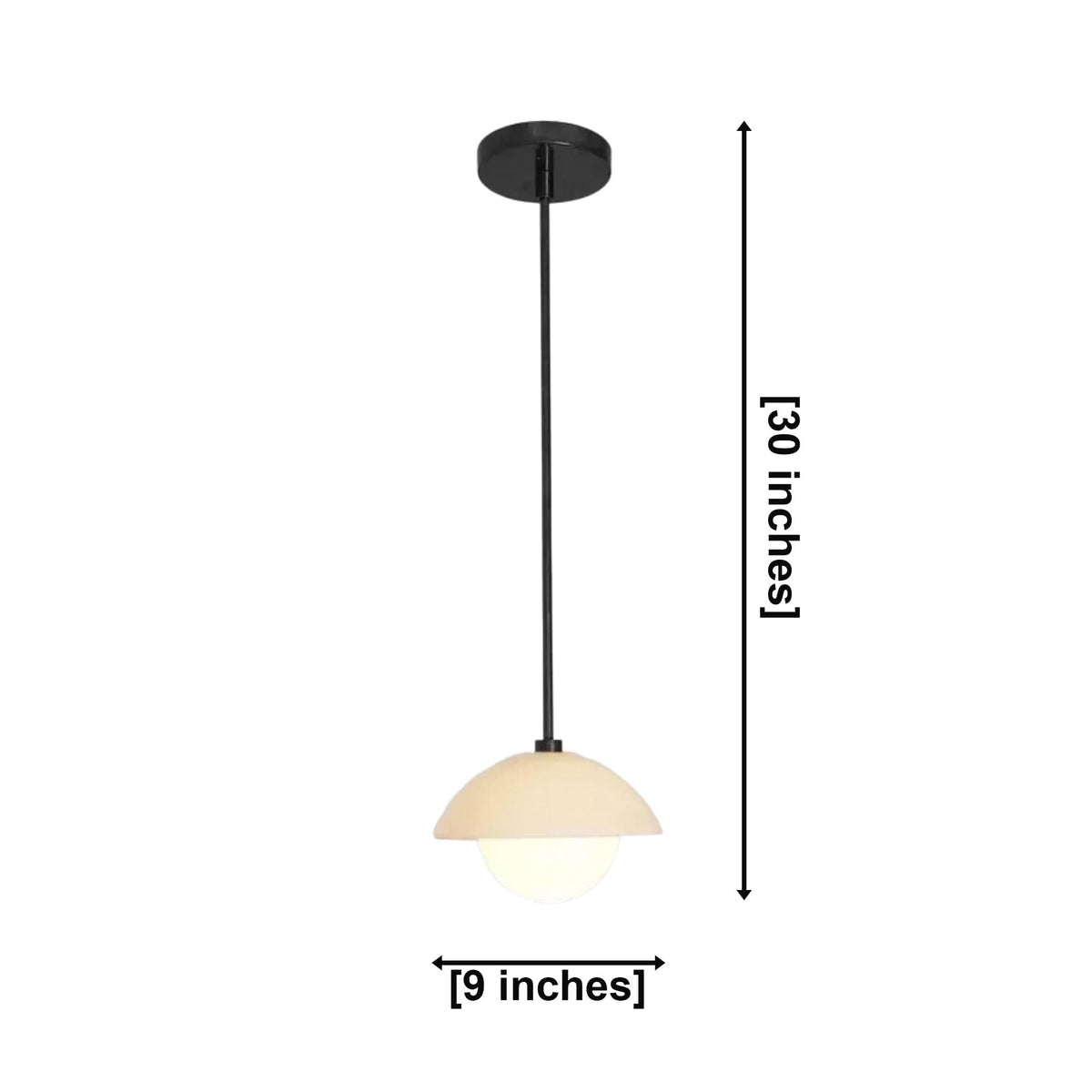Size guide for Naxos Dome Globe Pendant – 1 Light – 9 Inch – Model 62089