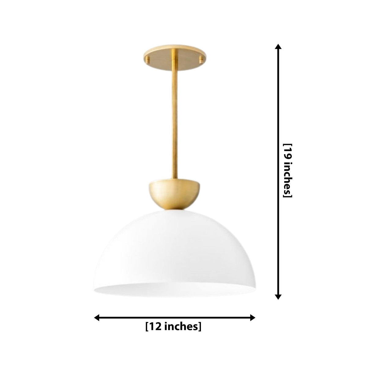 Size guide for Naxos Dome Pendant – 1 Light – 12 Inch – Model 62238