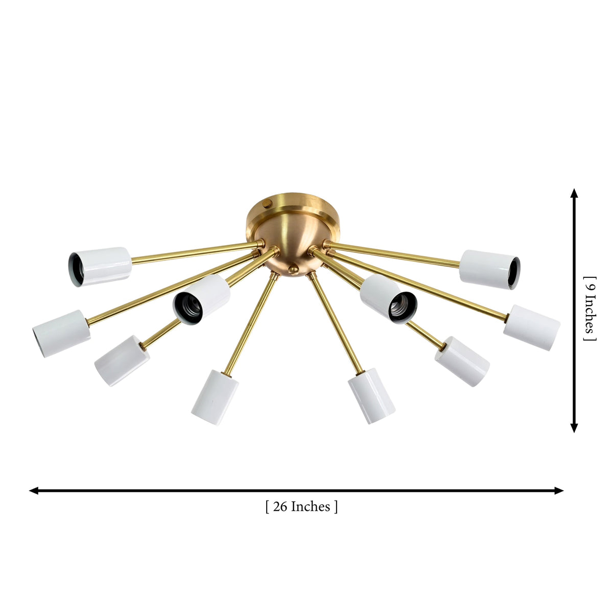 Size guide for Oslo Sputnik Flush Mount - 10 Lights - 26 Inch - Model 32151