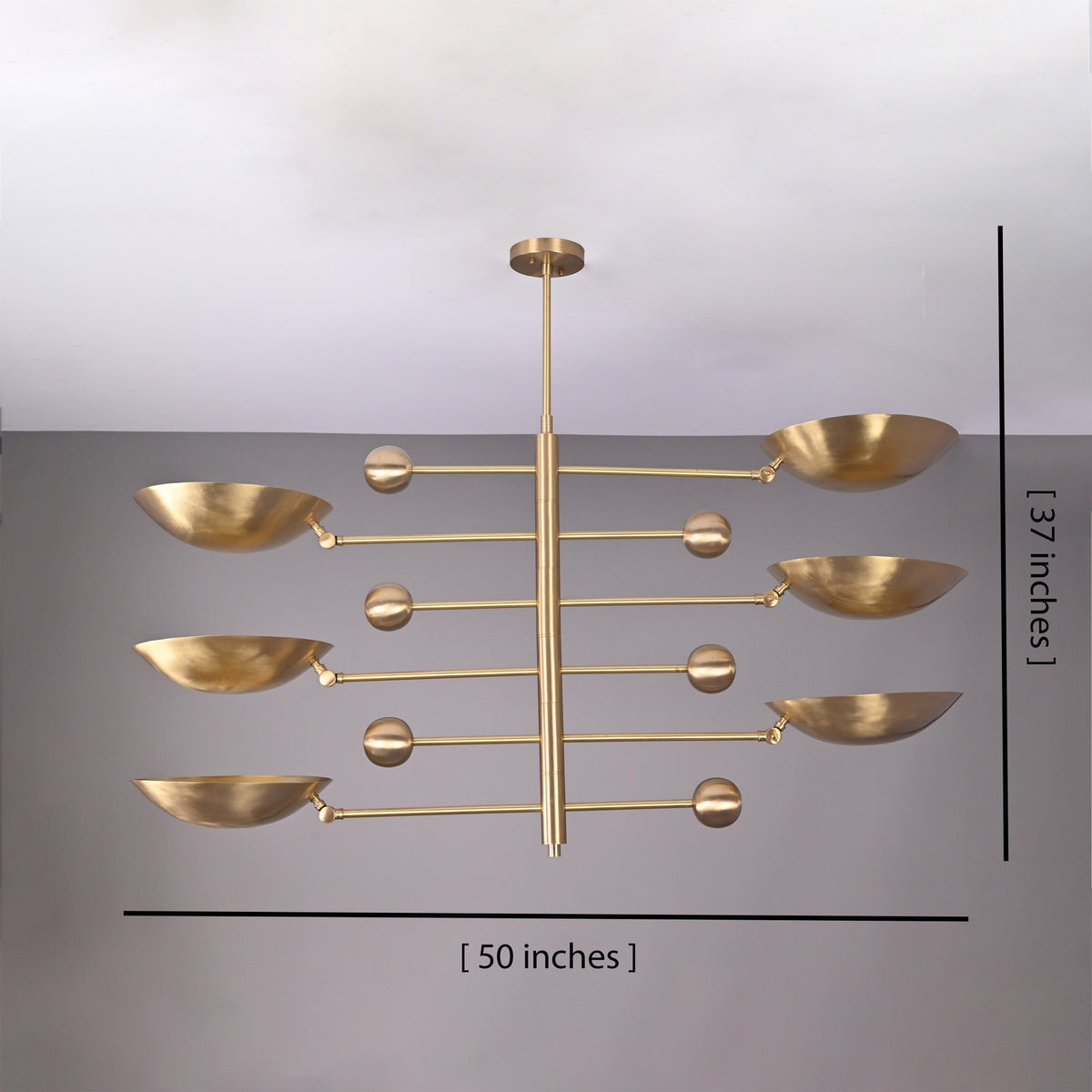 Size guide for Palermo Orbital Chandelier - 6 Lights - 50 Inch - Model 32365