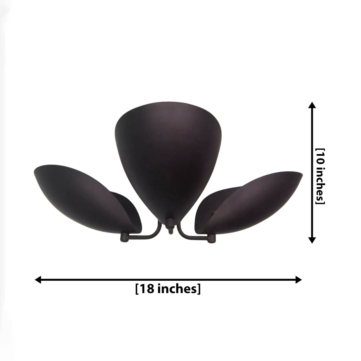 Size guide for Positano Sculptural Petal Flush Mount Chandelier – 3 Light – 18 Inch - Model 62151