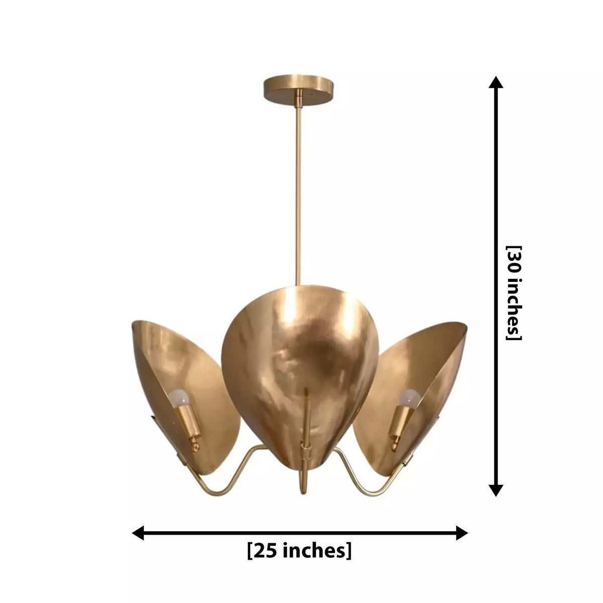 Size guide for Shanghai Sculptural Petal Chandelier – 3 Light – 25 Inch – Model 62164