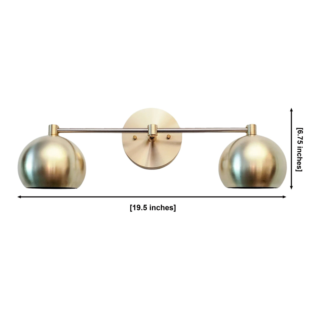 Size guide for Sloane Double Dome Wall Sconce – 2 Light – 20 Inch – Model 32811