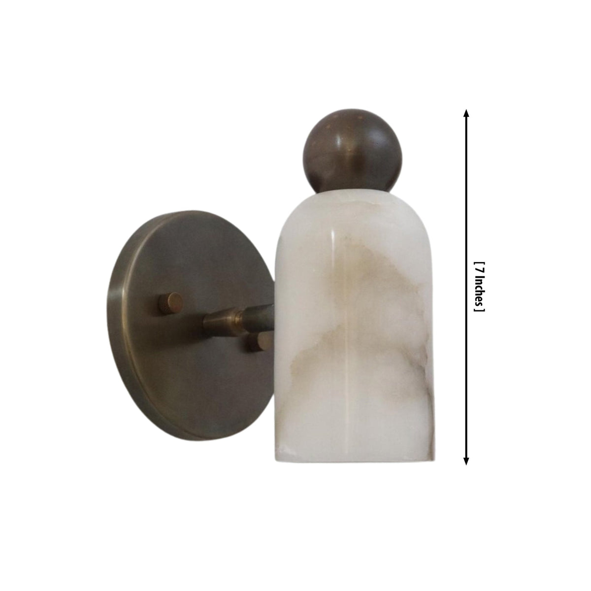 Size guide for Sloane Rounded Alabaster Wall Sconce – Globe Accent – 7 Inch – Model 32738