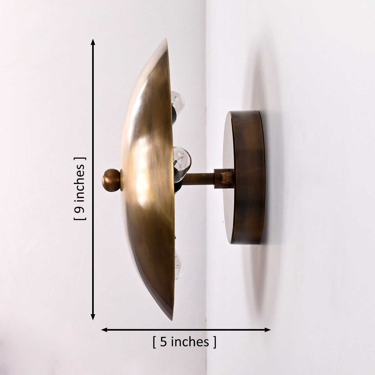 Size guide for Solene Shield Wall Sconce – 1 Light – 9 Inch – Model 32644