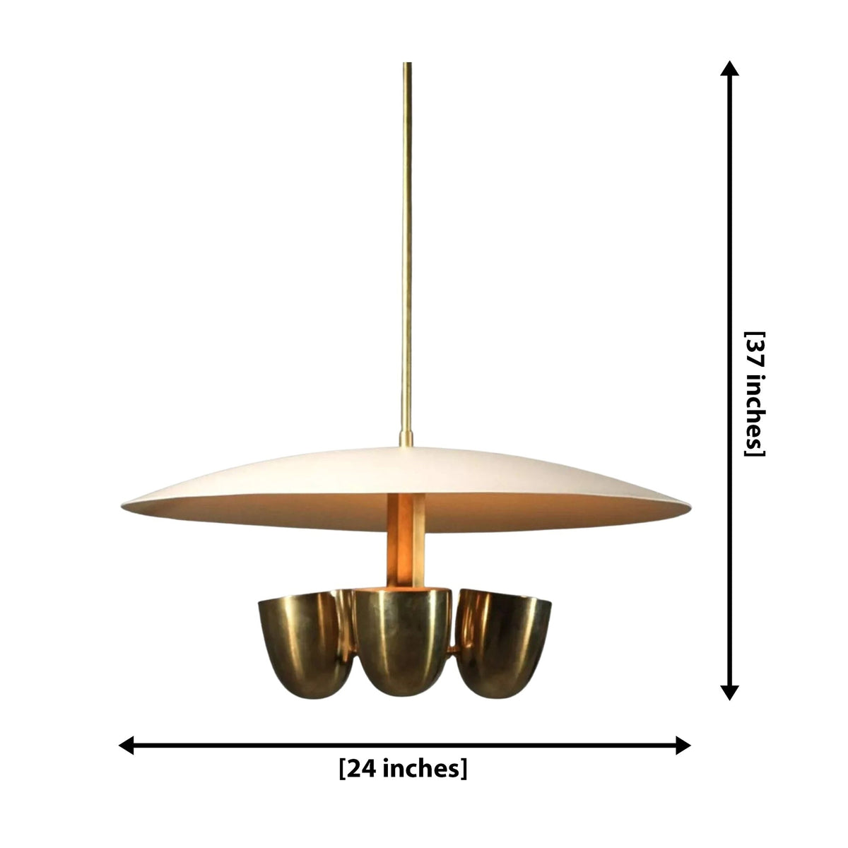 Size guide for Sonoma Sculptural Disc Chandelier – 4 Light – 24 Inch – Model 62197