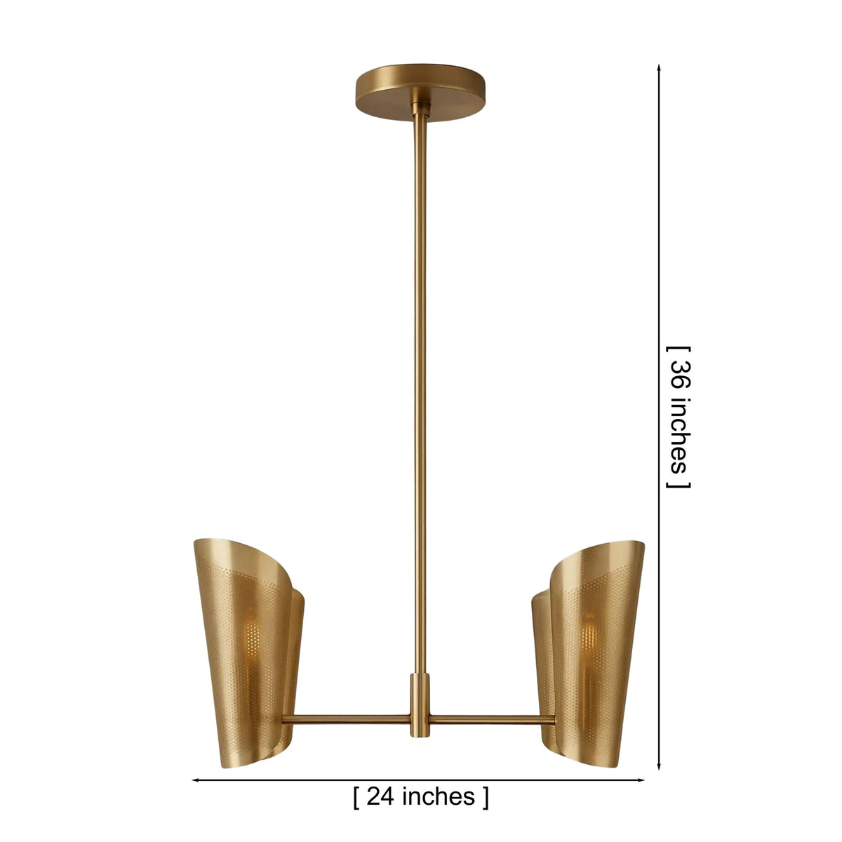 Size guide for Sutton Perforated Wrap Chandelier – 4 Lights – 24 Inch – Model 33214