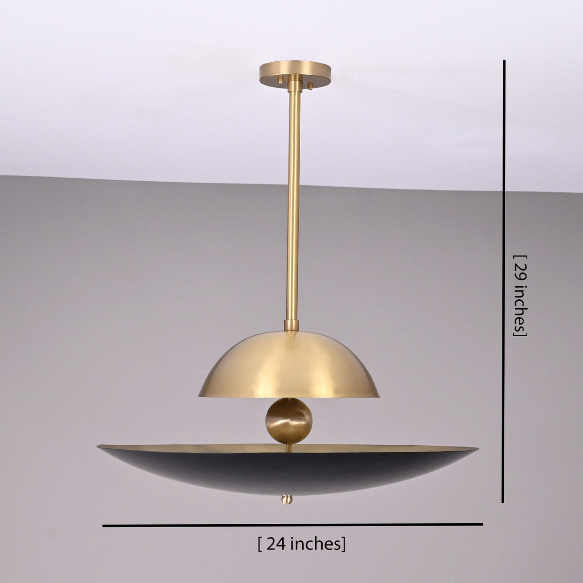 Size guide for Venice Disc Pendant - 1 Light - 24 Inch - Model 32349