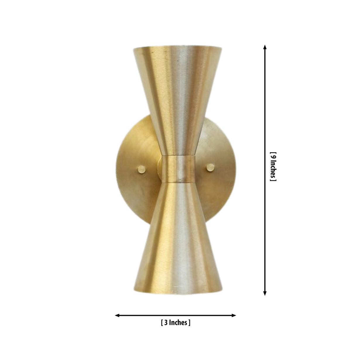Size guide for Verona Hourglass Globe Wall Sconce – 2 Light – 9 Inch – Model 32720