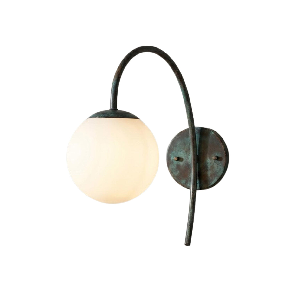 Size guide for Verona Modern Globe Glass Wall Sconce – Curved Arm – 15 Inch – Model 32839