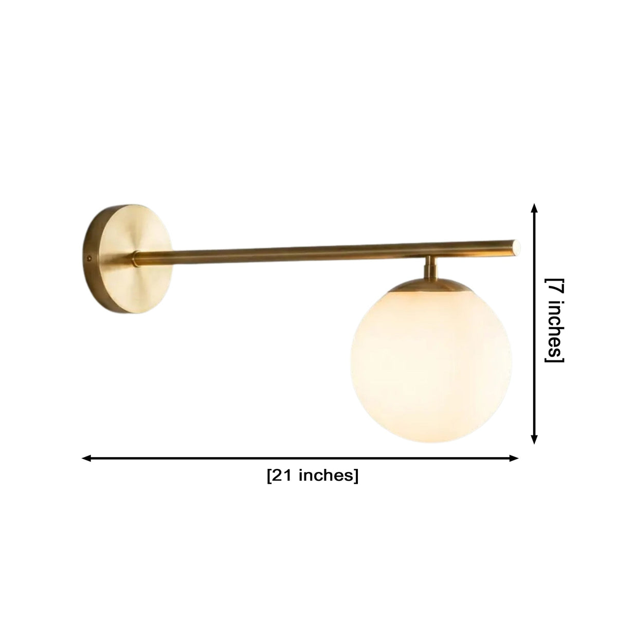 Size guide for Verona Modern Globe Linear Wall Sconce – 21 Inch – Model 32840