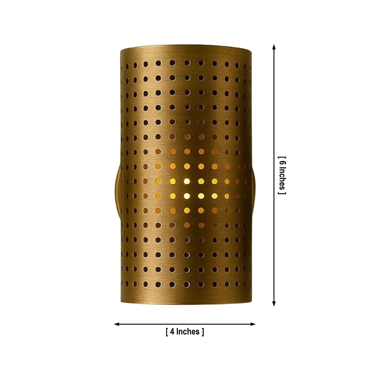 Size guide for Verona Perforated Cylinder Wall Sconce – 1 Light – 6 Inch – Model 32783