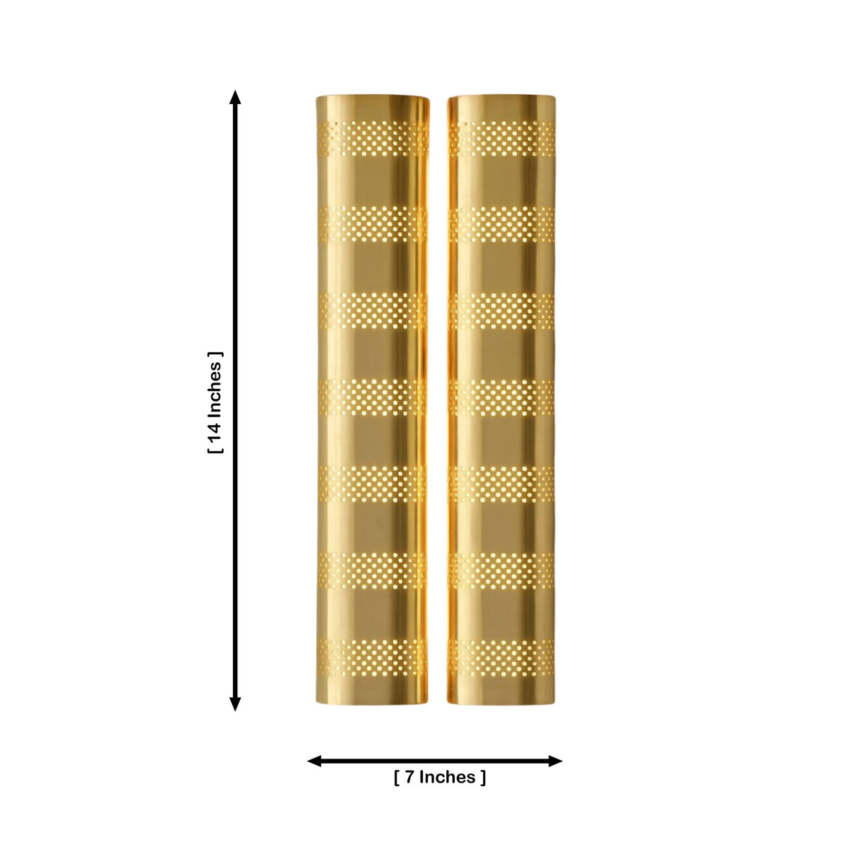 Size guide for Verona Perforated Double Cylinder Wall Sconce – 14 Inch – Model 32754