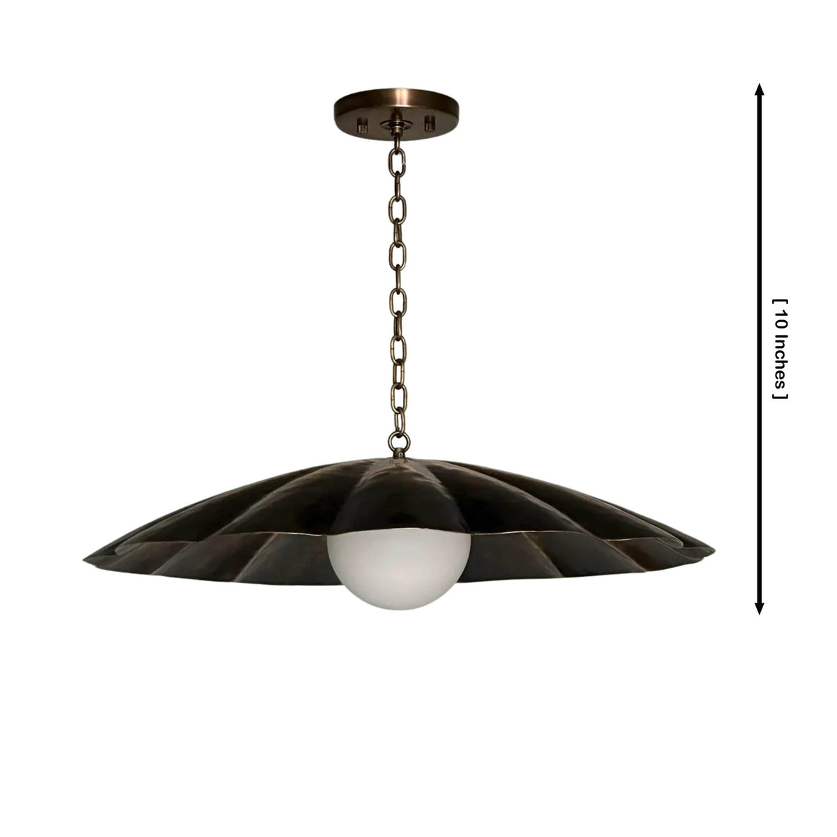 Size guide for Verona Sculpted Petal Pendant Chandelier – Opal Globe – 18 Inch – Model 33195