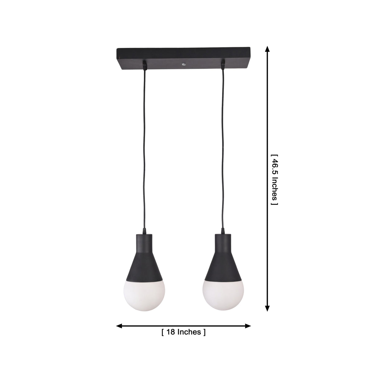 Size guide for Aspen Dual Socket Pendant Chandelier – 2 Lights – 18 Inch – Model 33242