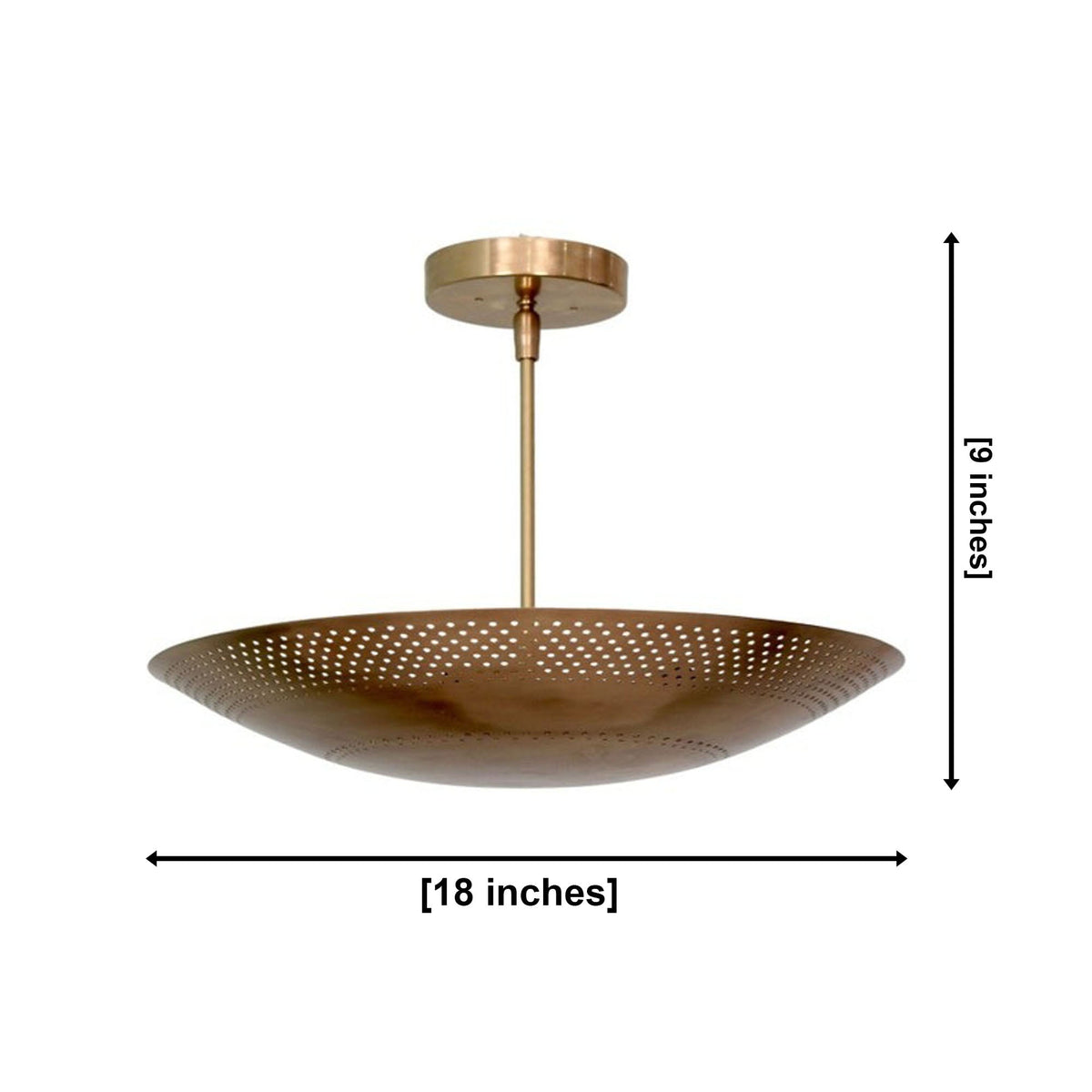 Size guide for Aurora Perforated Bowl Chandelier – 6 Light – 18 Inch – Model 62010