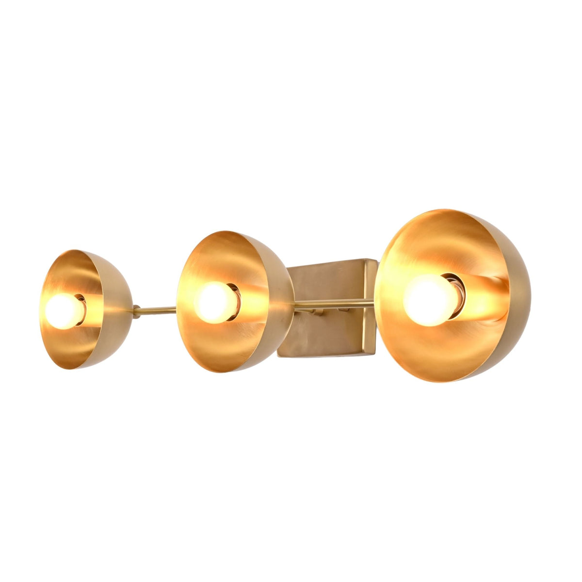 Size guide for Solid Brass 3-Light Vanity Wall Sconce – Mid Century Bathroom Mirror Fixture – Model 32933