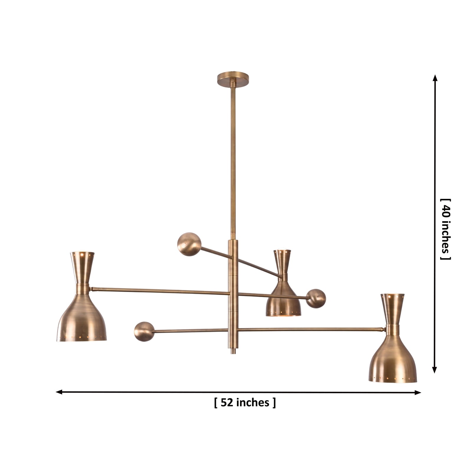 Size guide for Tokyo Pivot - Diabolo Ceiling Chandelier - 6 Lights - 33138