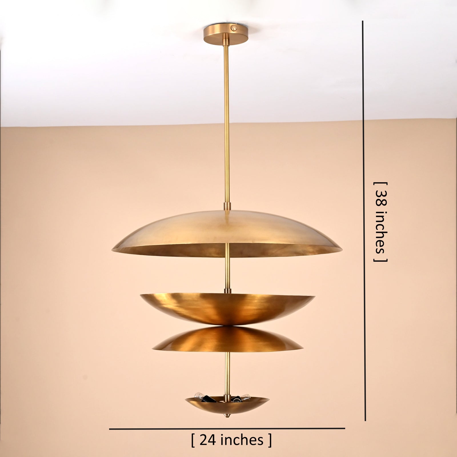 Size guide for Lisbon Cascade - Uplifting Brass Chandelier - 8 Lights - 32449