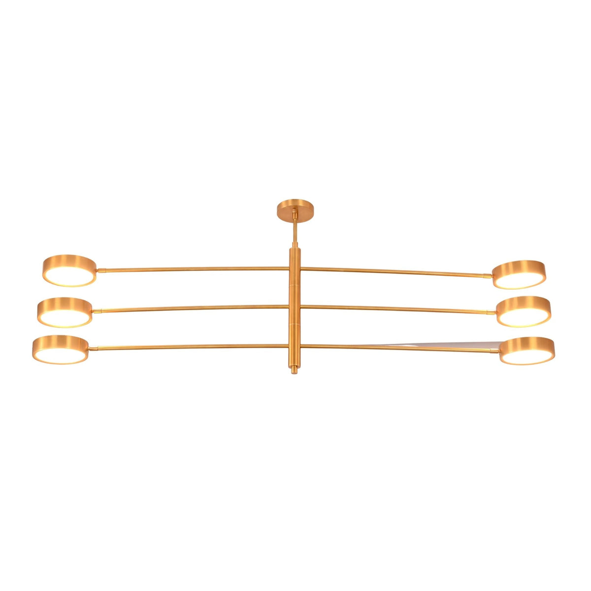Size guide for Athens 6-Light Linear Disc Chandelier – Solid Brass Modern Ceiling Fixture – Model 33380