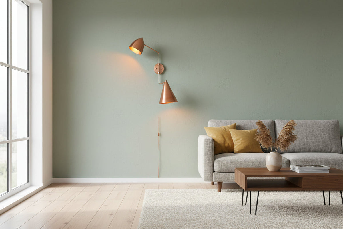 Size guide for Lisbon Dual Shade Solid Brass Wall Sconce – Copper Patina Movable Arm Light 72225